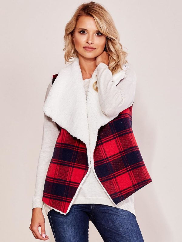 Wholesale Red plaid vest