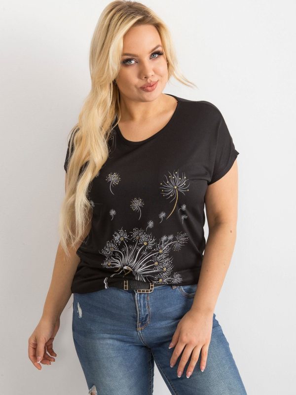 Wholesale Black T-shirt for women with print