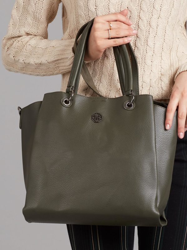 Wholesale Green eco-leather shopper bag