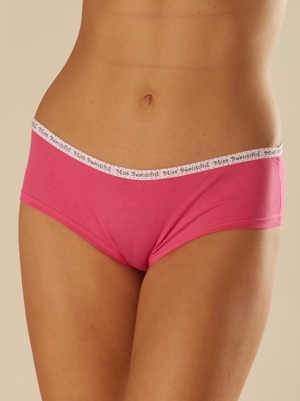 Wholesale Dark pink panties with print on the back