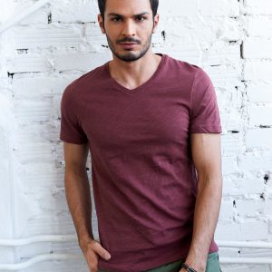 Wholesale Burgundy t-shirt for men basic