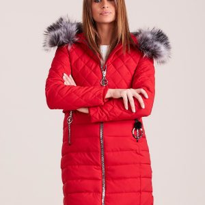 Wholesale Red Quilted Winter Jacket