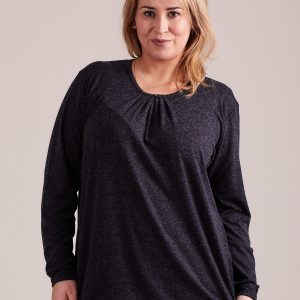 Wholesale Dark Grey Plus Size Loose Blouse