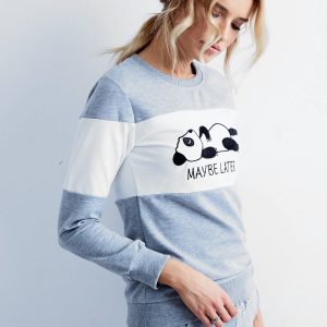 Wholesale Grey cotton sweatshirt set