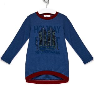 Wholesale Sweater for girl with camo print blue