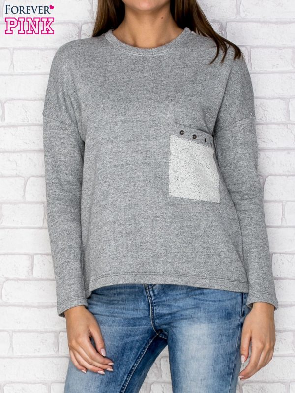 Wholesale Sweatshirt with pocket grey