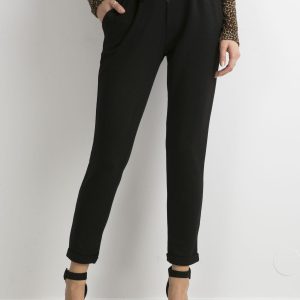 Wholesale Black Fabric Pants with Belt