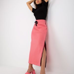 Wholesale Coral midi sweatshirt skirt with binding