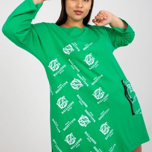 Wholesale Green cotton tunic plus size with prints