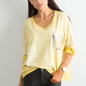 Wholesale Yellow Loose Ladies Blouse