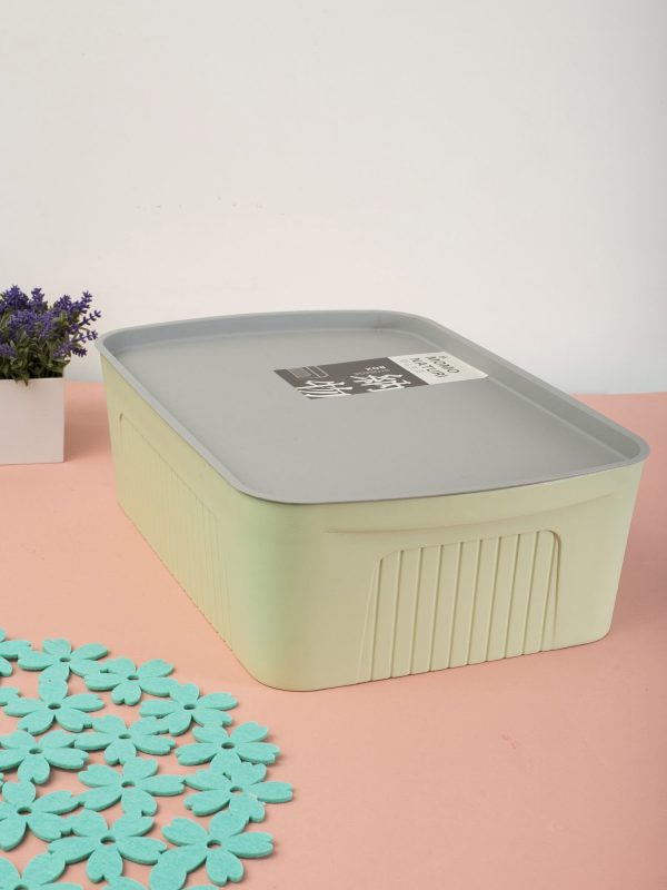 Wholesale Light Green Matte Plastic Container With Lid