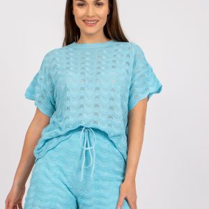 Wholesale Blue set for summer with short sleeves