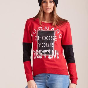 Wholesale Red sweatshirt with print