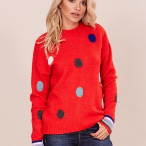 Wholesale Red sweater with peas