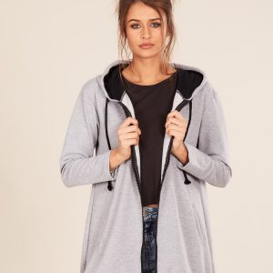 Wholesale Grey asymmetrical hoodie