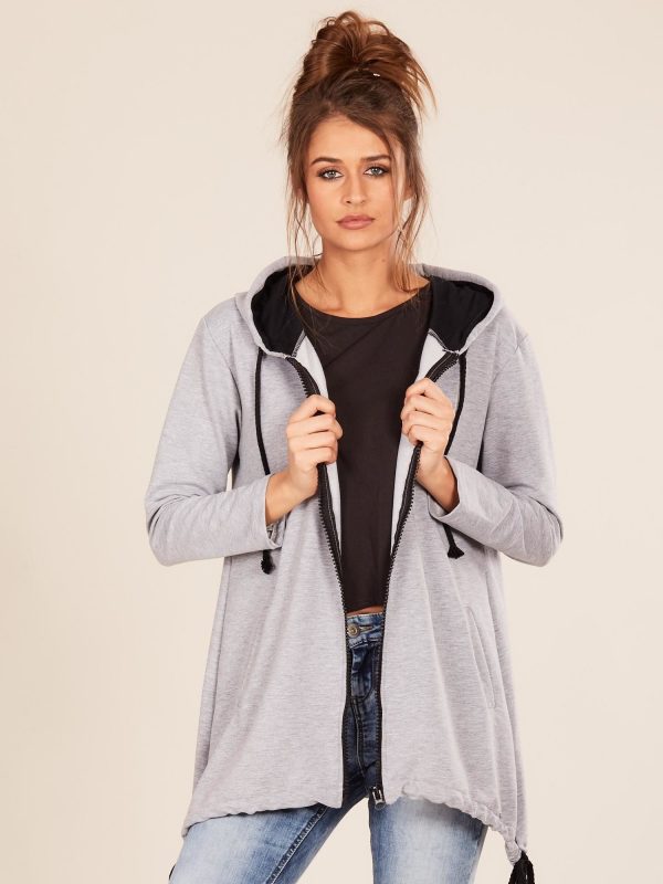 Wholesale Grey asymmetrical hoodie