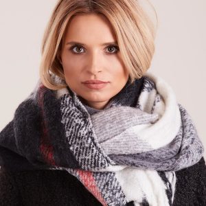 Wholesale Black Plaid Knitted Scarf