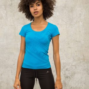 Wholesale Turquoise t-shirt with delicate print