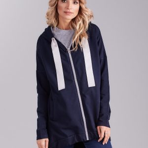 Wholesale Navy Blue Sweatshirt with Hoodie