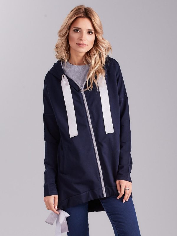 Wholesale Navy Blue Sweatshirt with Hoodie