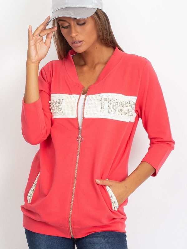 Wholesale Coral sweatshirt with applique