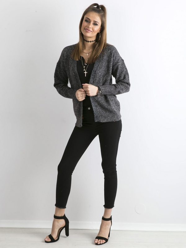 Wholesale Graphite Knitted Cardigan