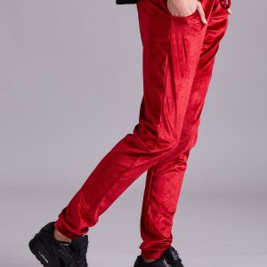 Wholesale Velour sweatpants red