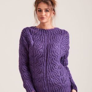 Wholesale Purple Wide Weave Sweater