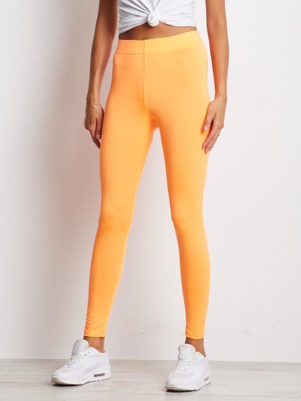 Wholesale Fluo orange long thin running leggings