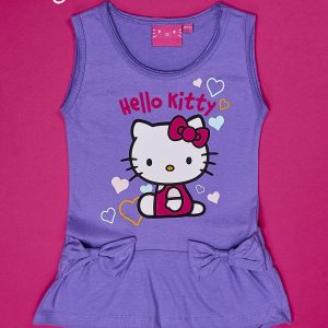 Wholesale Purple dress for girl HELLO KITTY