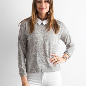 Wholesale Grey blouse with collar