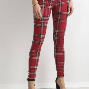 Wholesale Red Checkered Leggings