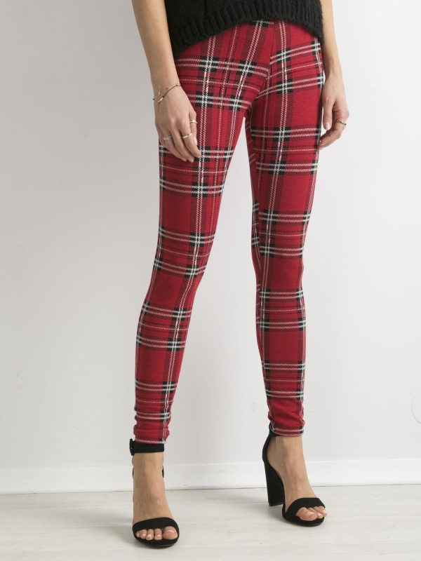 Wholesale Red Checkered Leggings