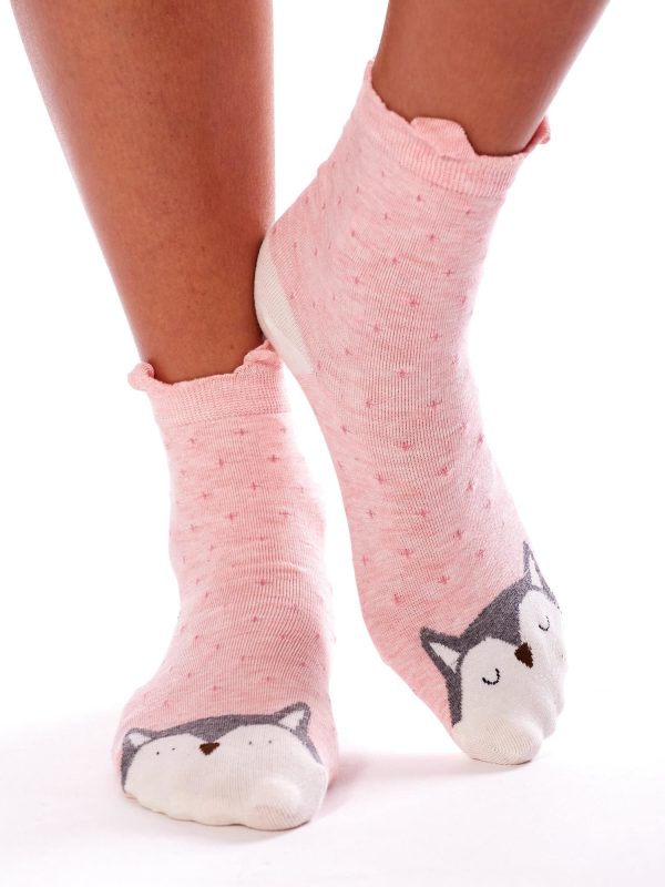 Wholesale Pink Socks with Animals