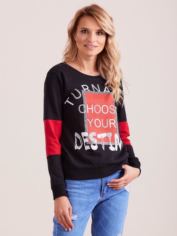 Wholesale Black sweatshirt with print