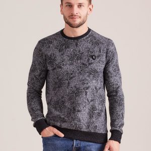 Wholesale Grey Patterned Sweatshirt for Men