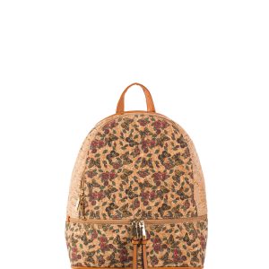 Wholesale Brown patterned backpack with front pocket