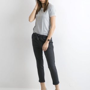 Wholesale Dark blue knitted trousers with belt