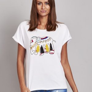 Wholesale White T-shirt with elephant