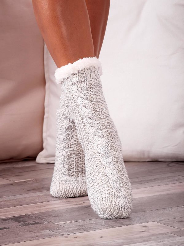 Wholesale Gray knitted socks for the winter