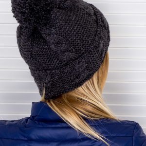 Wholesale Insulated winter hat with tassel dark gray