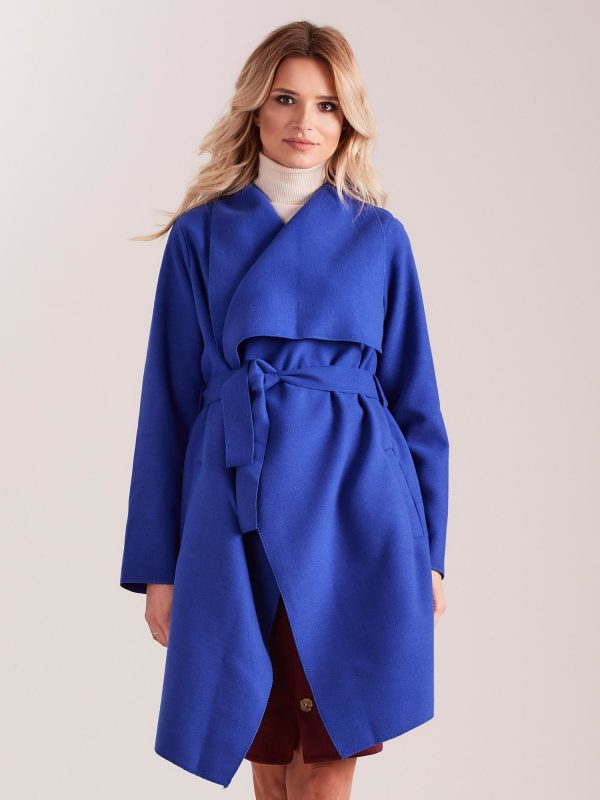 Wholesale Blue coat with pockets and binding