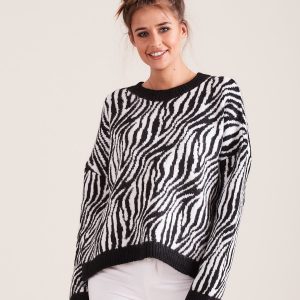 Wholesale Black zebra sweater