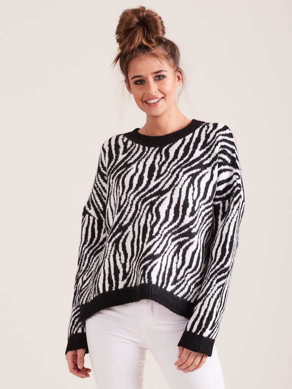 Wholesale Black zebra sweater