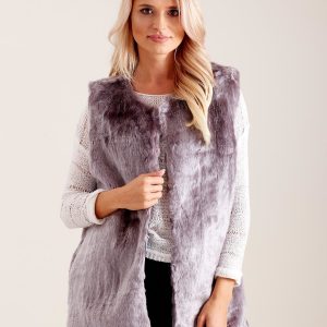 Wholesale Grey Fluffy Vest