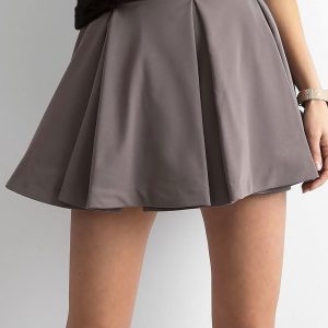 Wholesale BY O LA LA Dark beige flared skirt