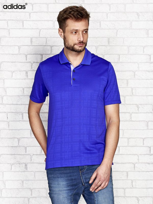 Wholesale ADIDAS Blue Men's Polo Shirt in Fine Graphic Pattern