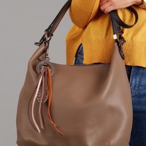 Wholesale Dark beige large bag with pendants