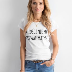 Wholesale White Women's T-Shirt with Lettering