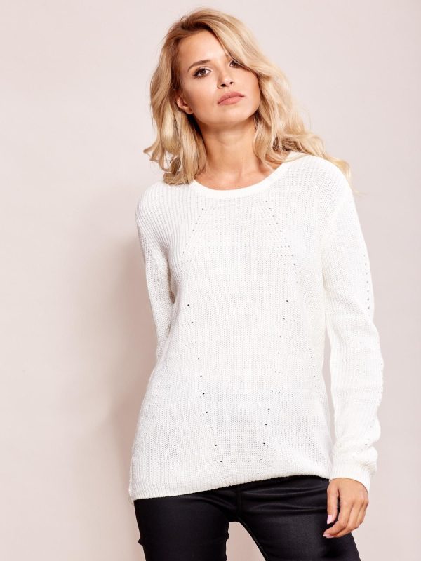 Wholesale Ecru loose sweater